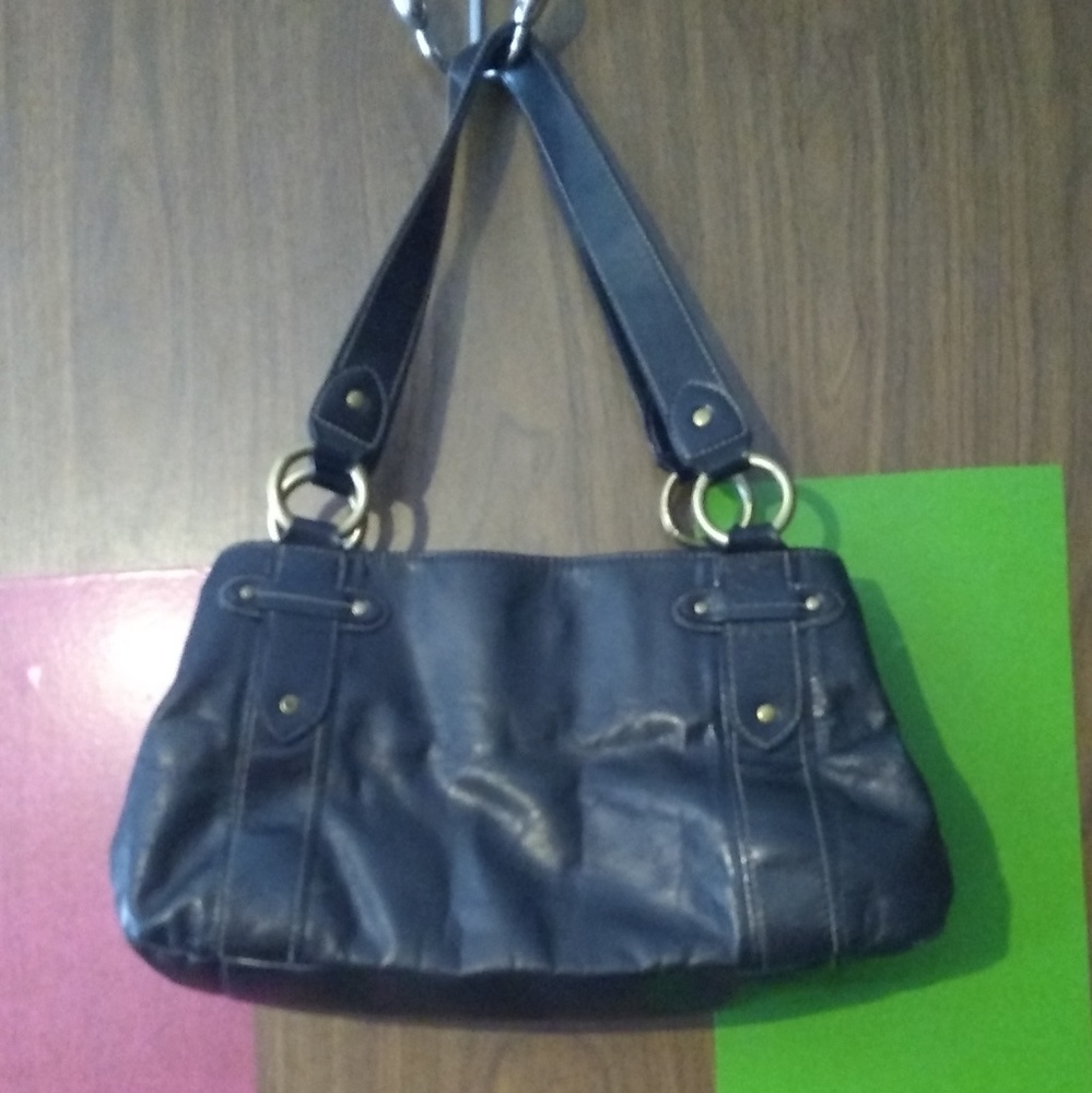 (🆓🚚On👜)🖤EU Worthington Brand Black Leather👜👛
